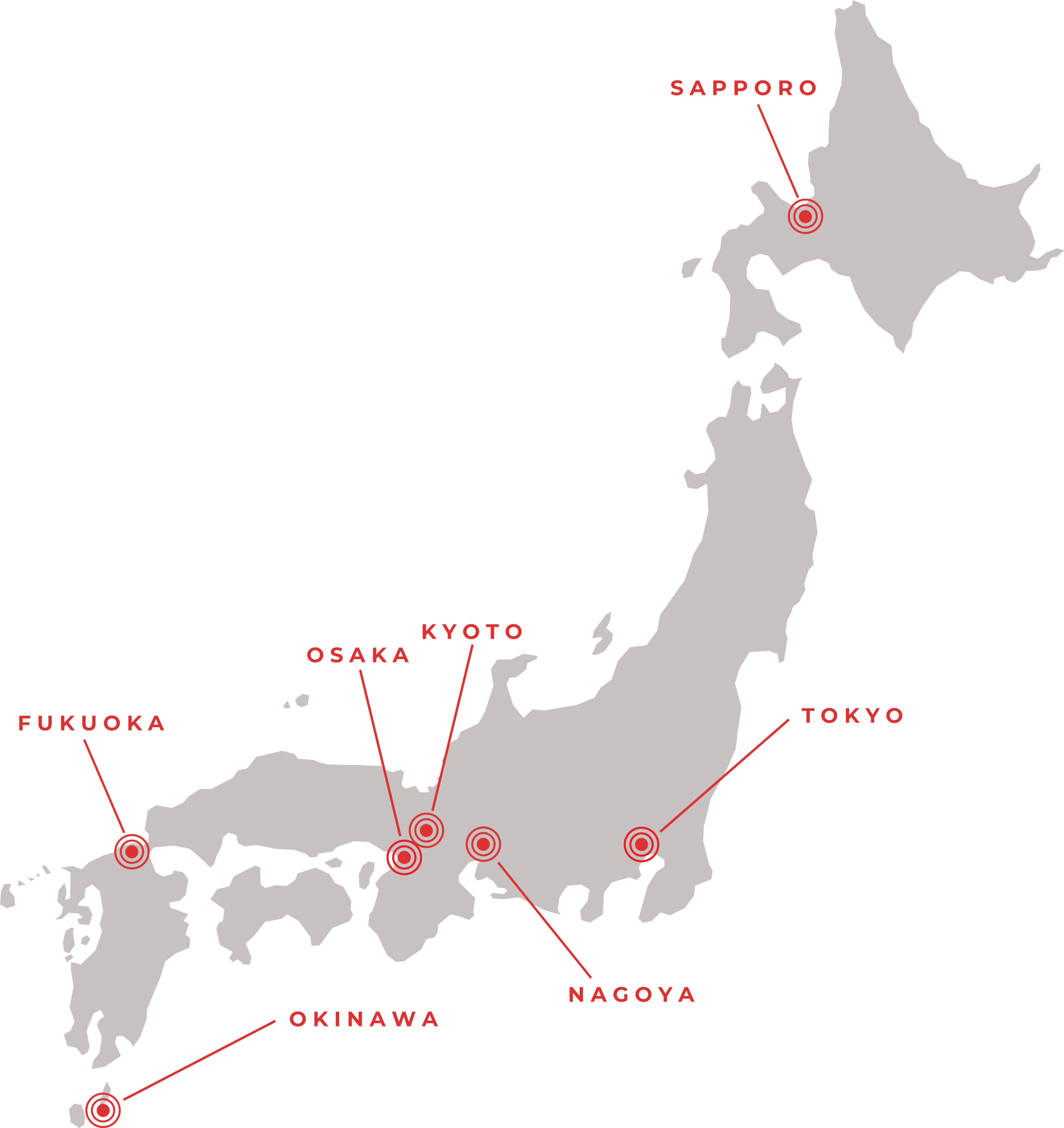 Carte du Japon - écoles de japonais au Japon